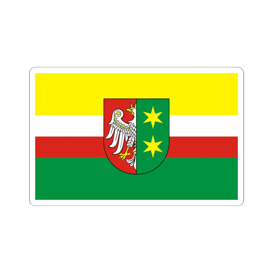 POL wojewodztwo lubuskie flag formal (Poland) STICKER Vinyl Kiss-Cut Decal 6 Inch White - The Sticker Space