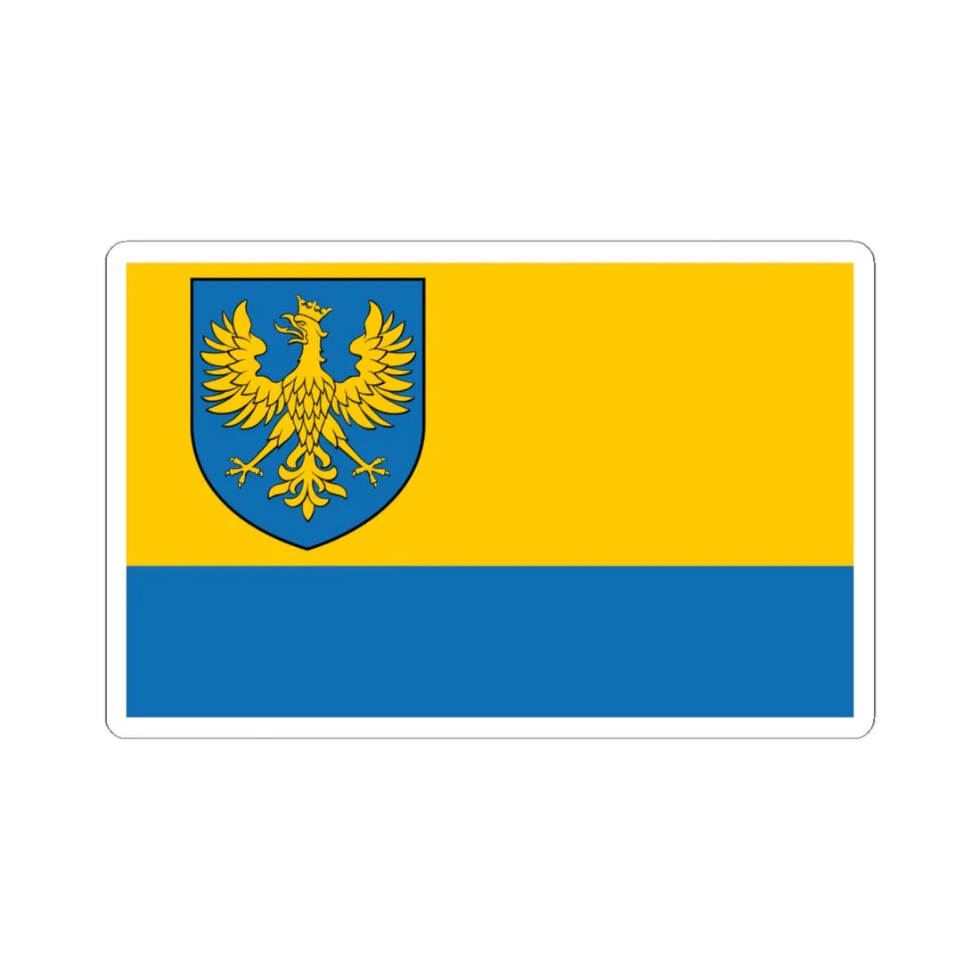 POL wojewodztwo opolskie flag formal (Poland) STICKER Vinyl Kiss-Cut Decal 6 Inch White - The Sticker Space