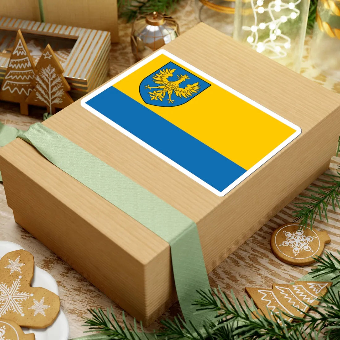 POL wojewodztwo opolskie flag formal (Poland) STICKER Vinyl Kiss-Cut Decal - The Sticker Space