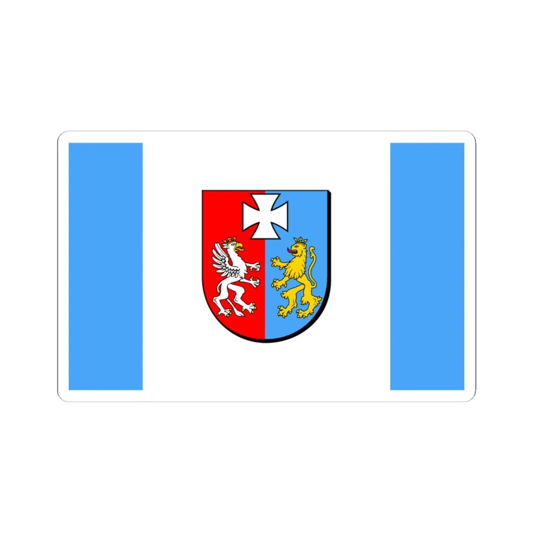 POL wojewodztwo podkarpackie flag (Poland) STICKER Vinyl Kiss-Cut Decal 4 Inch White - The Sticker Space