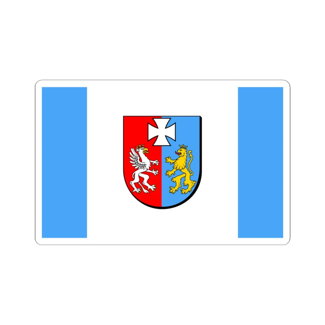 POL wojewodztwo podkarpackie flag (Poland) STICKER Vinyl Kiss-Cut Decal 6 Inch White - The Sticker Space
