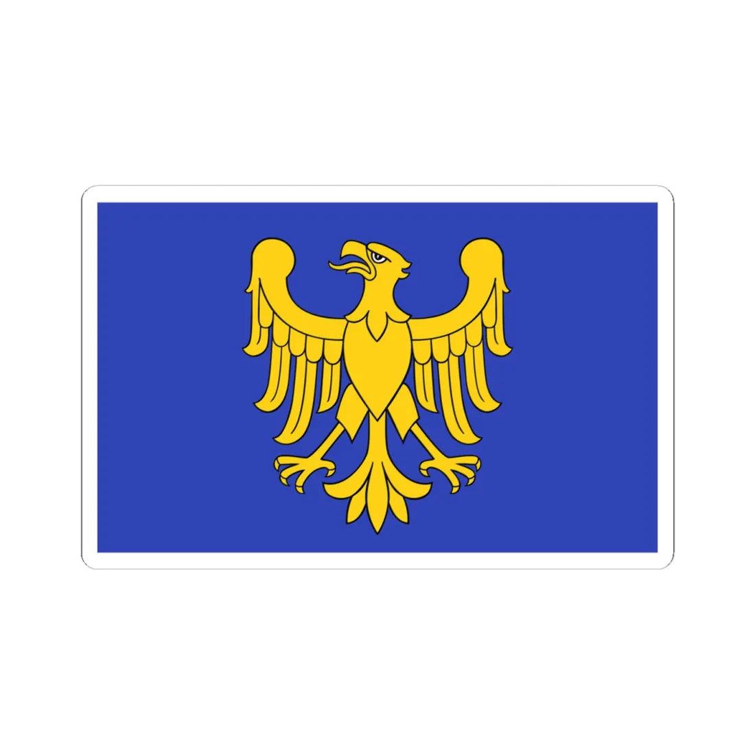 POL wojewodztwo slaskie flag formal (Poland) STICKER Vinyl Kiss-Cut Decal 4 Inch White - The Sticker Space