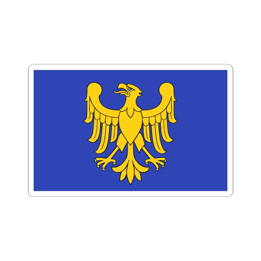 POL wojewodztwo slaskie flag formal (Poland) STICKER Vinyl Kiss-Cut Decal 6 Inch White - The Sticker Space
