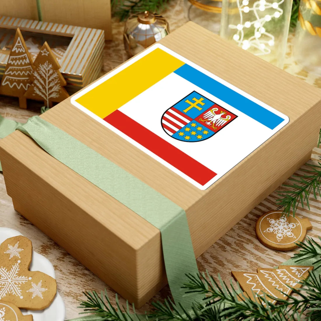 POL wojewodztwo swietokrzyskie flag (Poland) STICKER Vinyl Kiss-Cut Decal - The Sticker Space