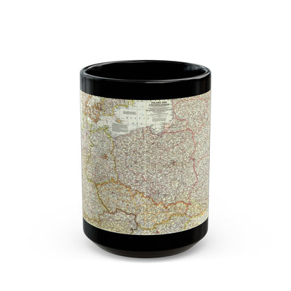 Poland and Czechoslovakia (1958) (Map) Black Coffee Mug-15oz-The Sticker Space