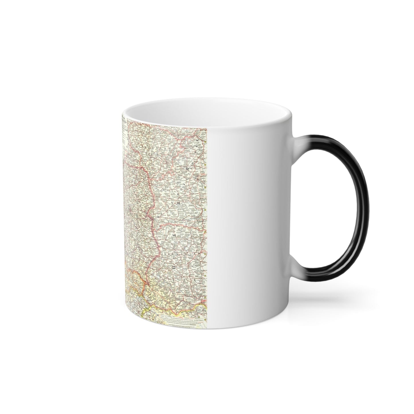 Poland and Czechoslovakia (1958) (Map) Color Changing Mug 11oz-11oz-The Sticker Space