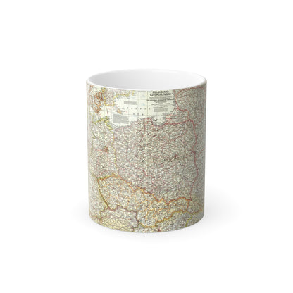 Poland and Czechoslovakia (1958) (Map) Color Changing Mug 11oz-11oz-The Sticker Space