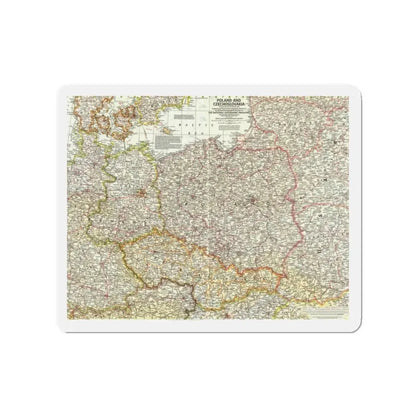 Poland and Czechoslovakia (1958) (Map) Refrigerator Magnet - The Sticker Space