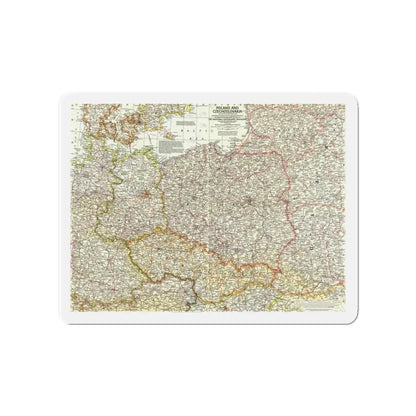 Poland and Czechoslovakia (1958) (Map) Refrigerator Magnet - The Sticker Space