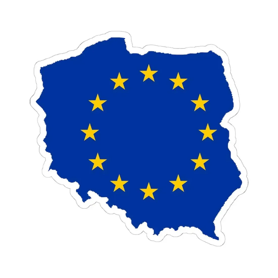 Poland EU (Poland) STICKER Vinyl Kiss-Cut Decal 6 Inch White - The Sticker Space