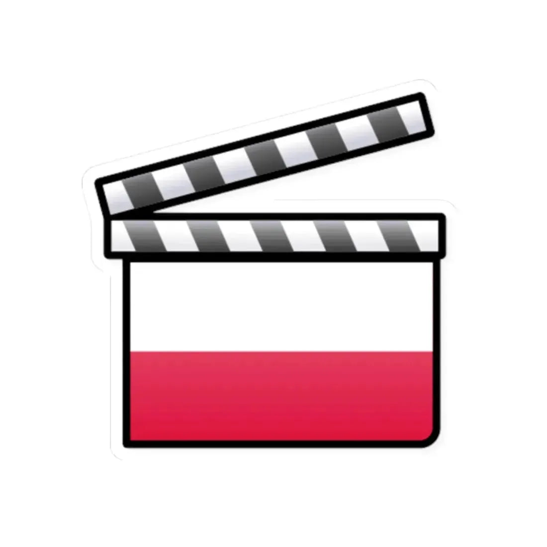 Poland film clapperboard (Poland) STICKER Vinyl Kiss-Cut Decal 2 Inch White - The Sticker Space
