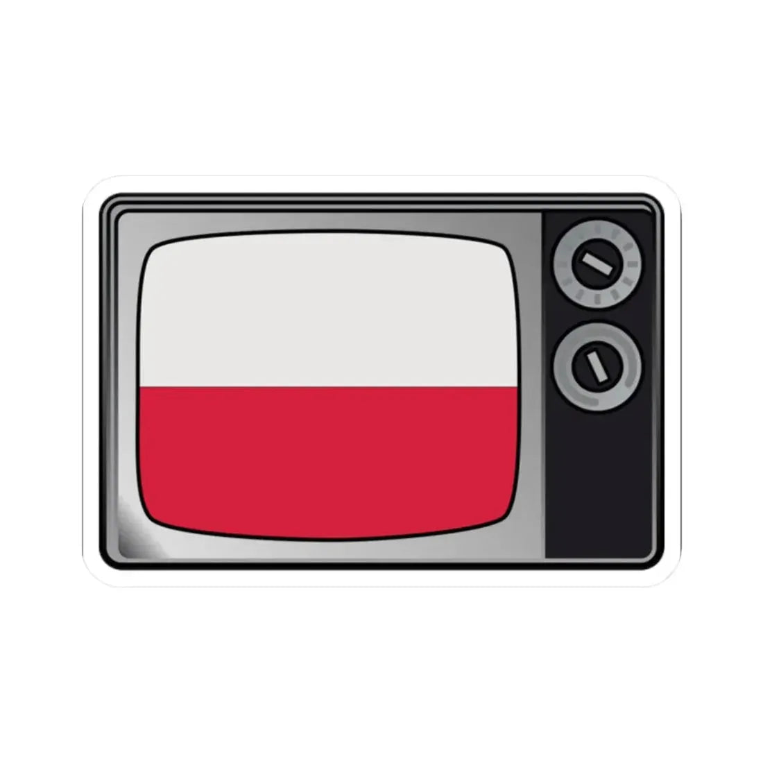 Poland flag tv (Poland) STICKER Vinyl Kiss-Cut Decal 2 Inch White - The Sticker Space