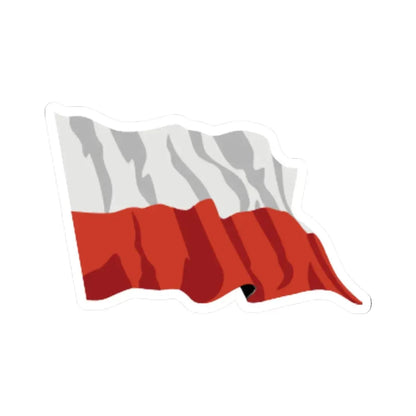 Poland flag waving icon (Poland) STICKER Vinyl Kiss-Cut Decal 3 Inch White - The Sticker Space