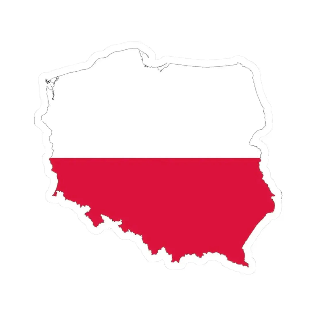 Poland-Flagmap (Poland) STICKER Vinyl Kiss-Cut Decal 2 Inch White - The Sticker Space
