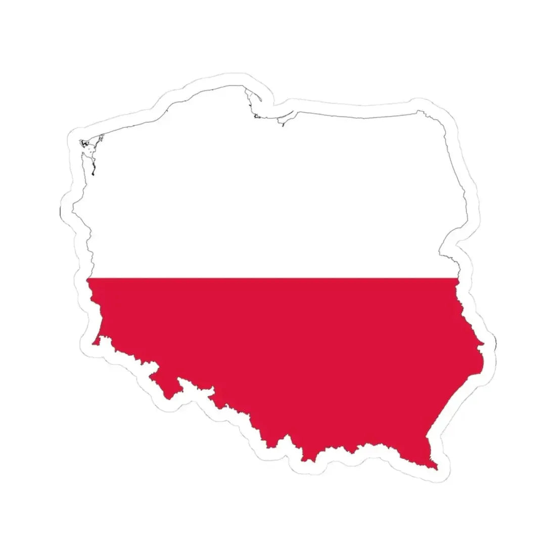 Poland-Flagmap (Poland) STICKER Vinyl Kiss-Cut Decal 3 Inch White - The Sticker Space