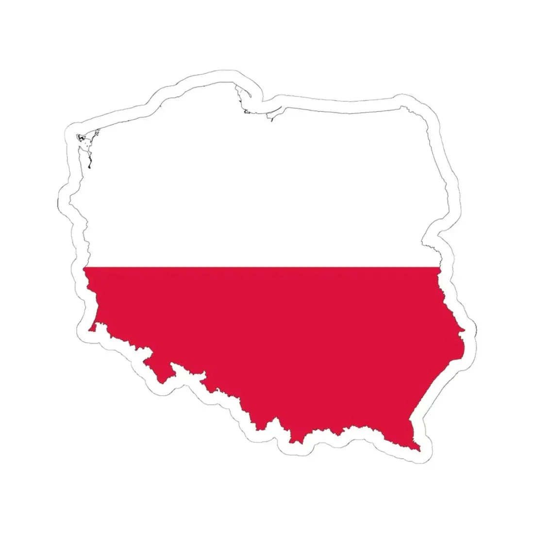 Poland-Flagmap (Poland) STICKER Vinyl Kiss-Cut Decal 6 Inch White - The Sticker Space
