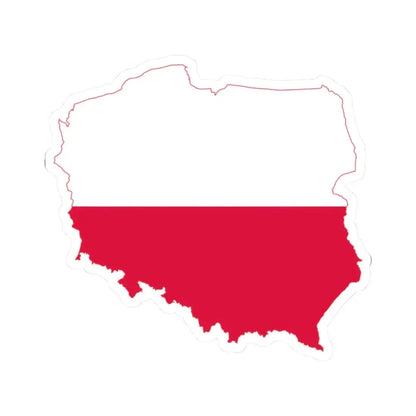 Poland map flag (Poland) STICKER Vinyl Kiss-Cut Decal 2 Inch White - The Sticker Space