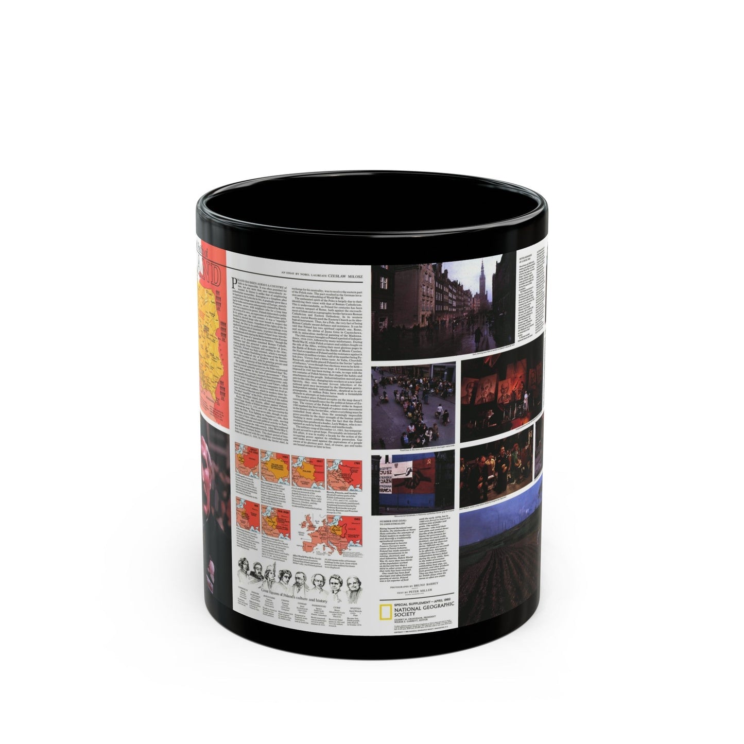 Poland - The Face and Faith 1 (1982) (Map) Black Coffee Mug-11oz-The Sticker Space