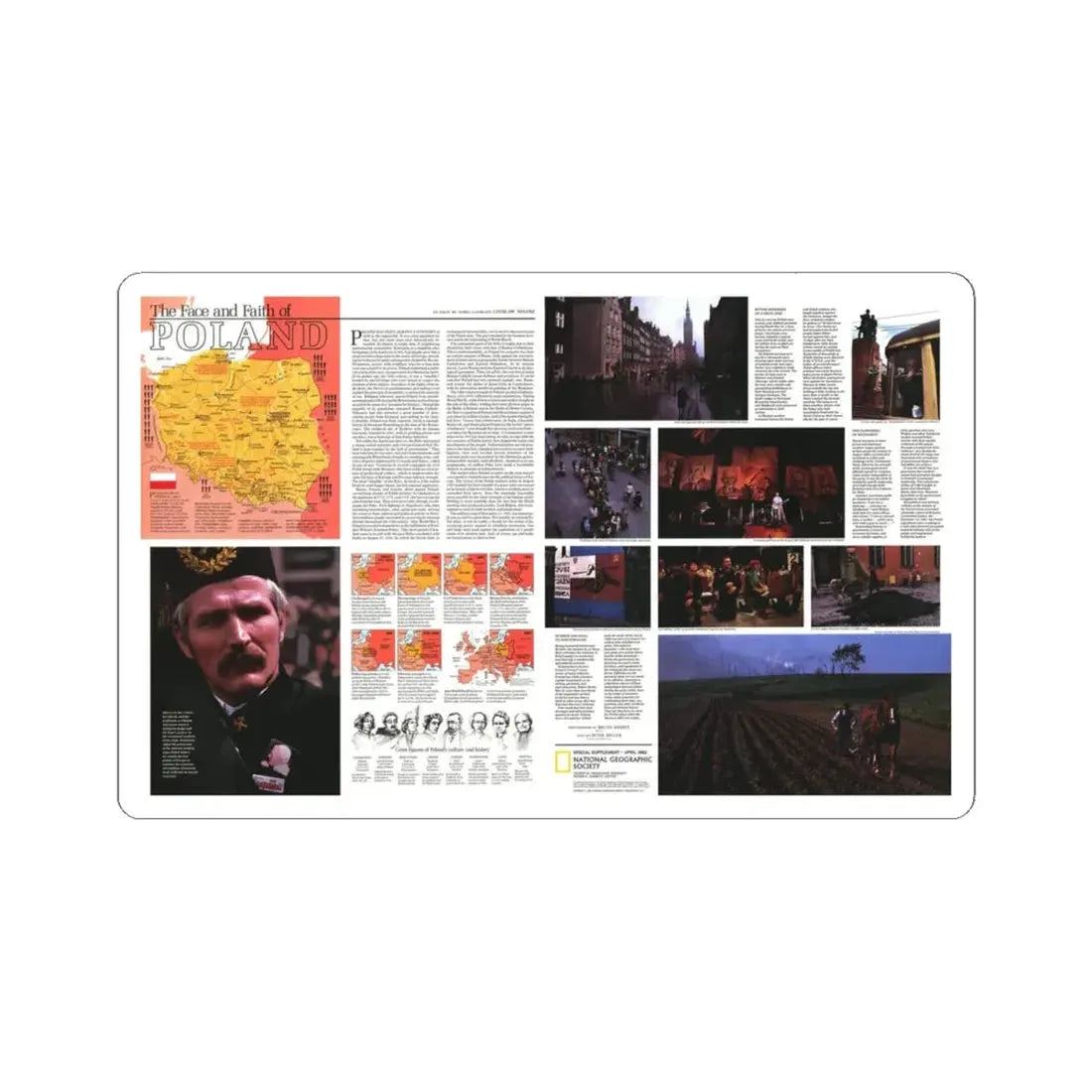 Poland - The Face and Faith 1 (1982) (Map) STICKER Vinyl Kiss-Cut Decal 4 Inch White - The Sticker Space