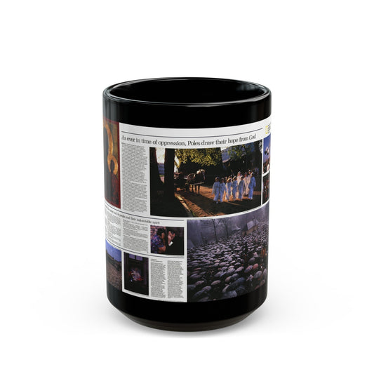 Poland - The Face and Faith 2 (1982) (Map) Black Coffee Mug-15oz-The Sticker Space