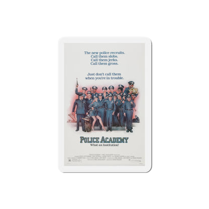 Police Academy 1984 Movie Poster Die-Cut Magnet-2" x 2"-The Sticker Space