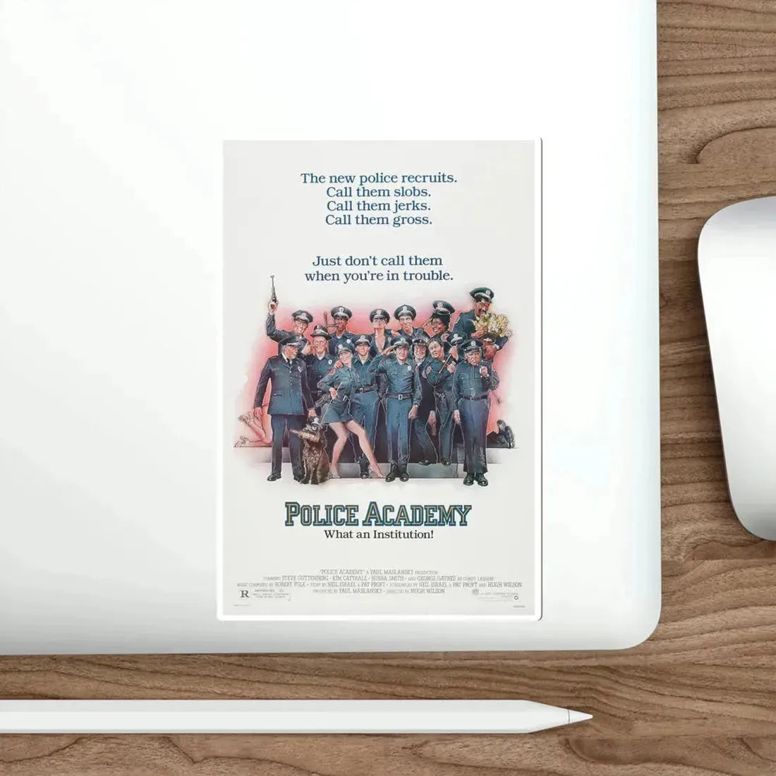 Police Academy 1984 Movie Poster STICKER Vinyl Die-Cut Decal - The Sticker Space