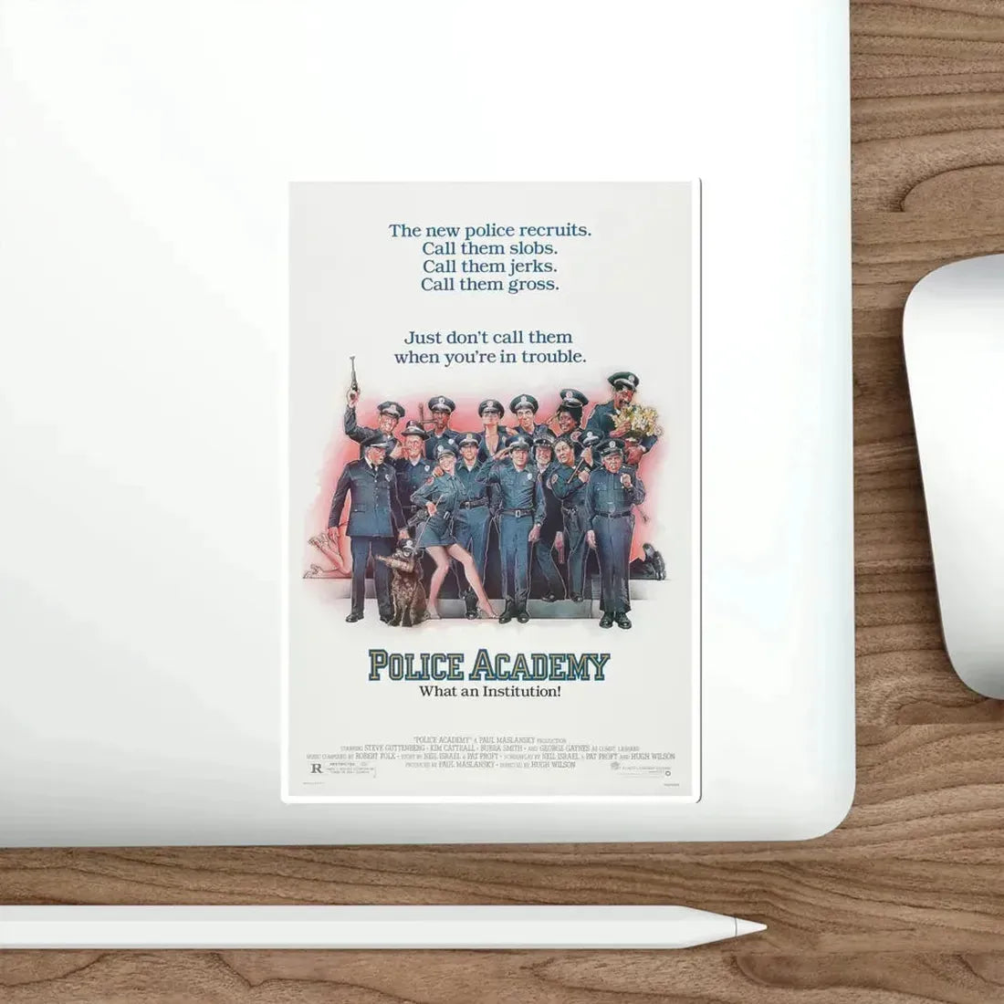 Police Academy 1984 Movie Poster STICKER Vinyl Die-Cut Decal - The Sticker Space