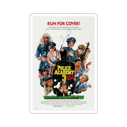 Police Academy 3 Back in Training 1986 Movie Poster STICKER Vinyl Die-Cut Decal - The Sticker Space
