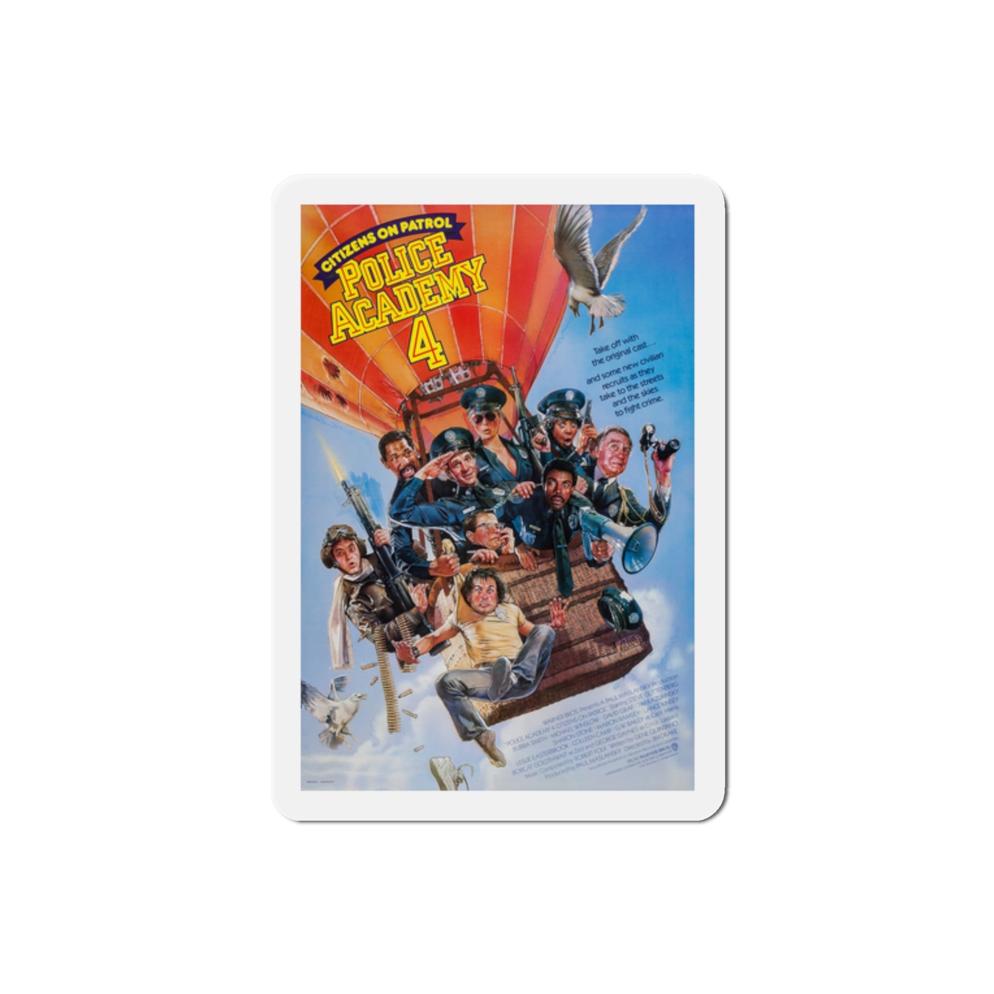 Police Academy 4 Citizens on Patrol 1987 Movie Poster Die-Cut Magnet-2" x 2"-The Sticker Space