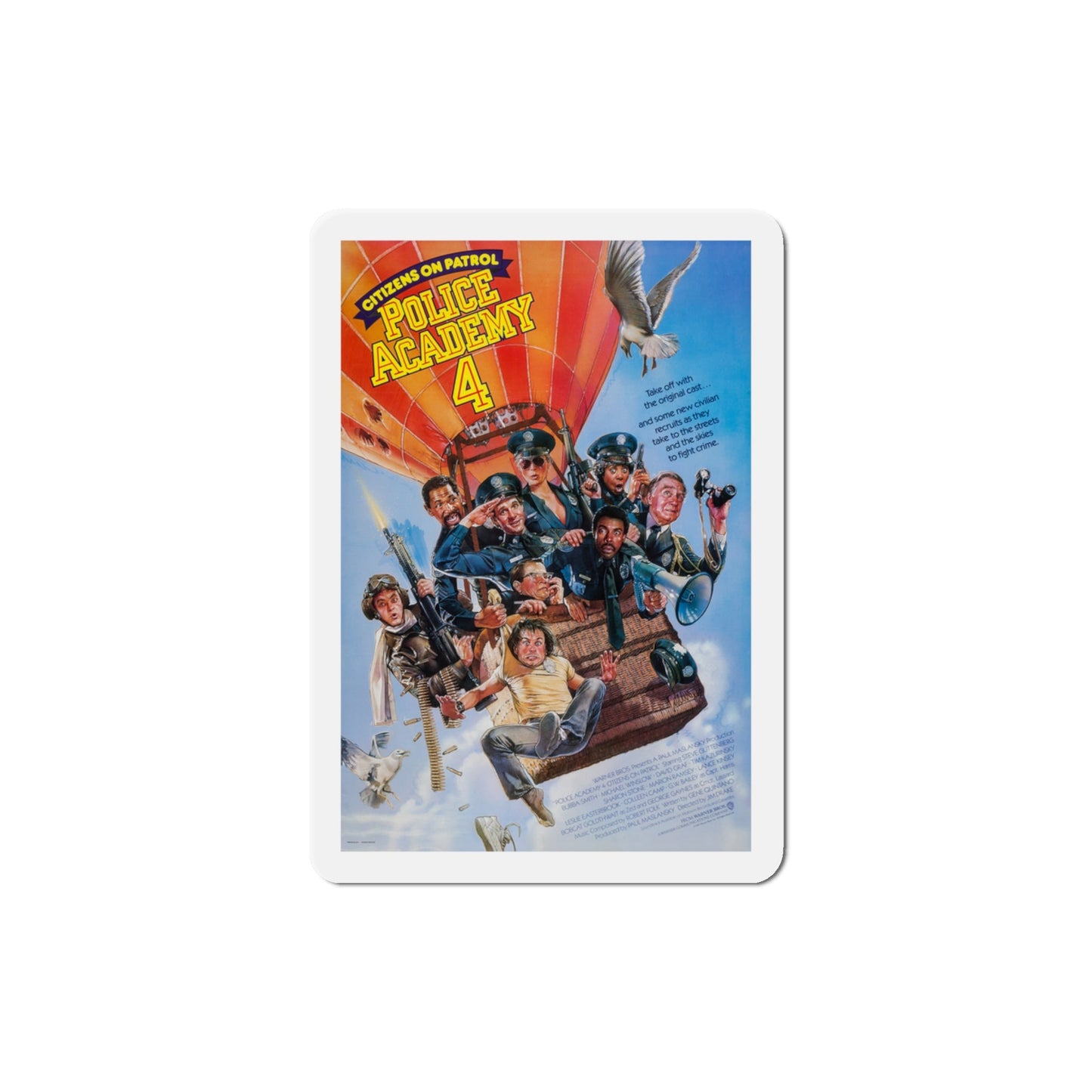 Police Academy 4 Citizens on Patrol 1987 Movie Poster Die-Cut Magnet-3" x 3"-The Sticker Space