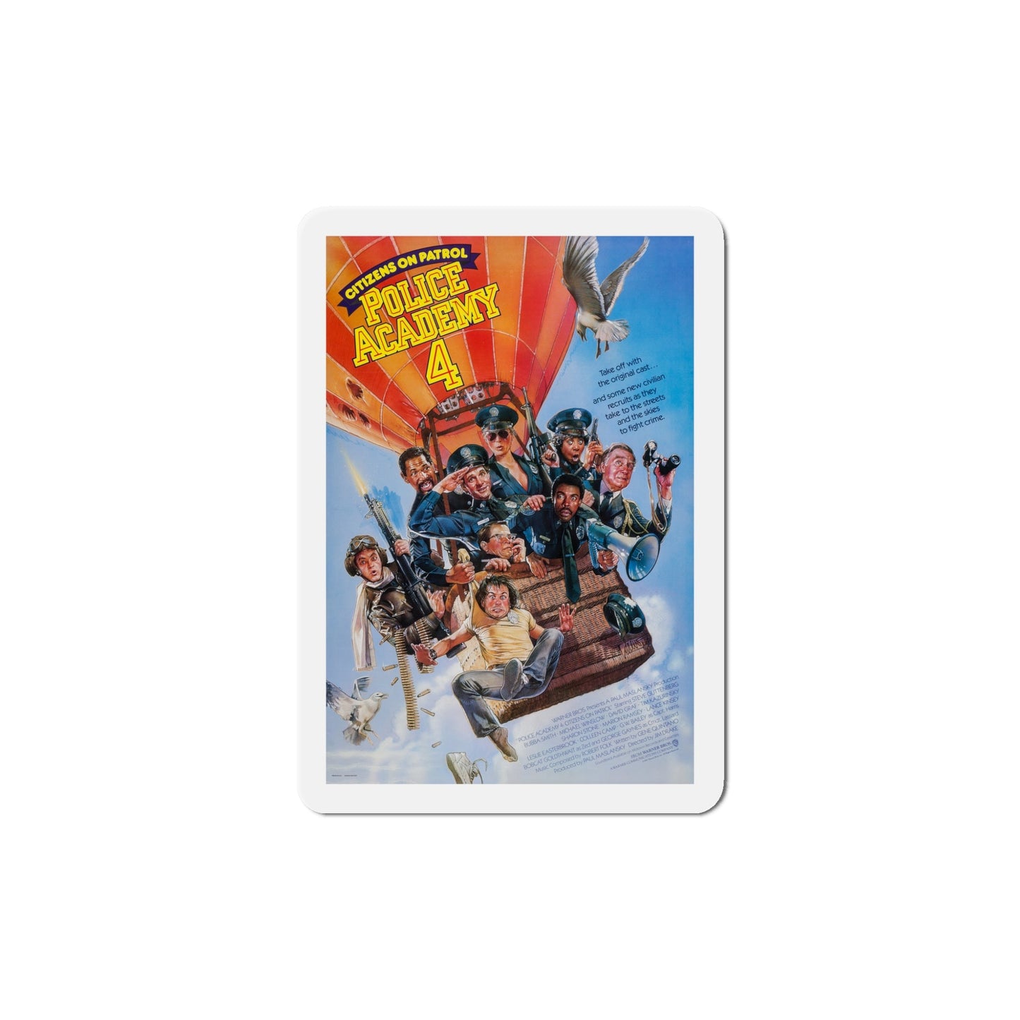 Police Academy 4 Citizens on Patrol 1987 Movie Poster Die-Cut Magnet-5" x 5"-The Sticker Space