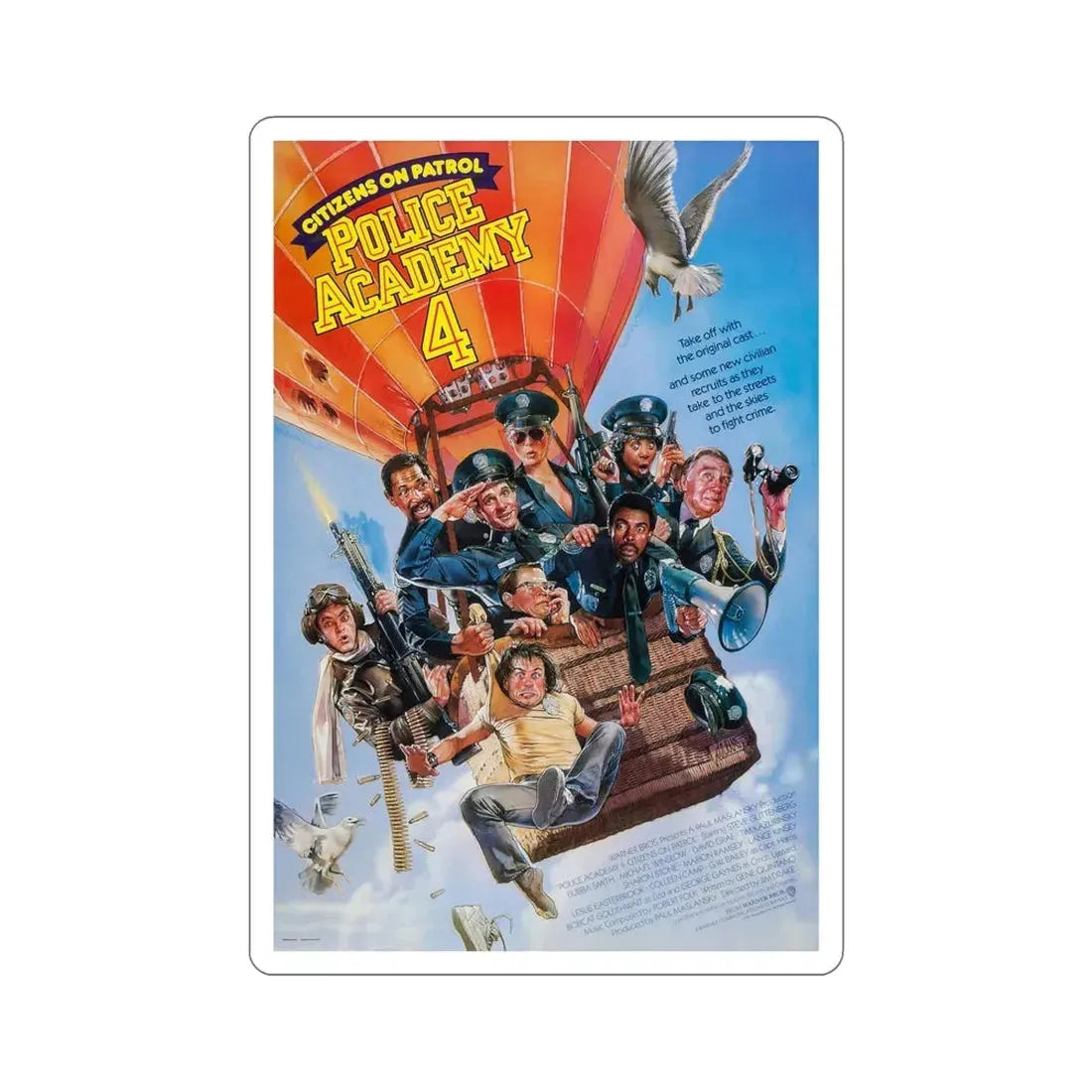 Police Academy 4 Citizens on Patrol 1987 Movie Poster STICKER Vinyl Die-Cut Decal - The Sticker Space