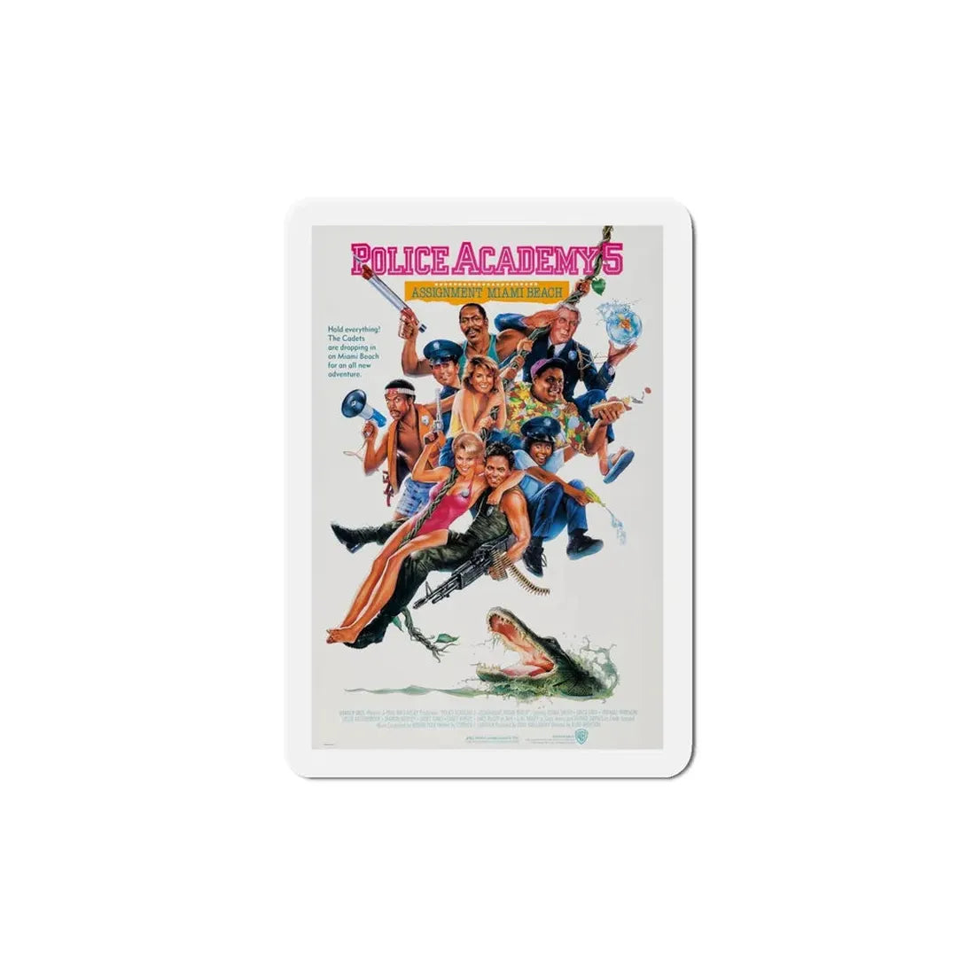 Police Academy 5 Assignment Miami Beach 1988 Movie Poster Refrigerator Magnet - The Sticker Space