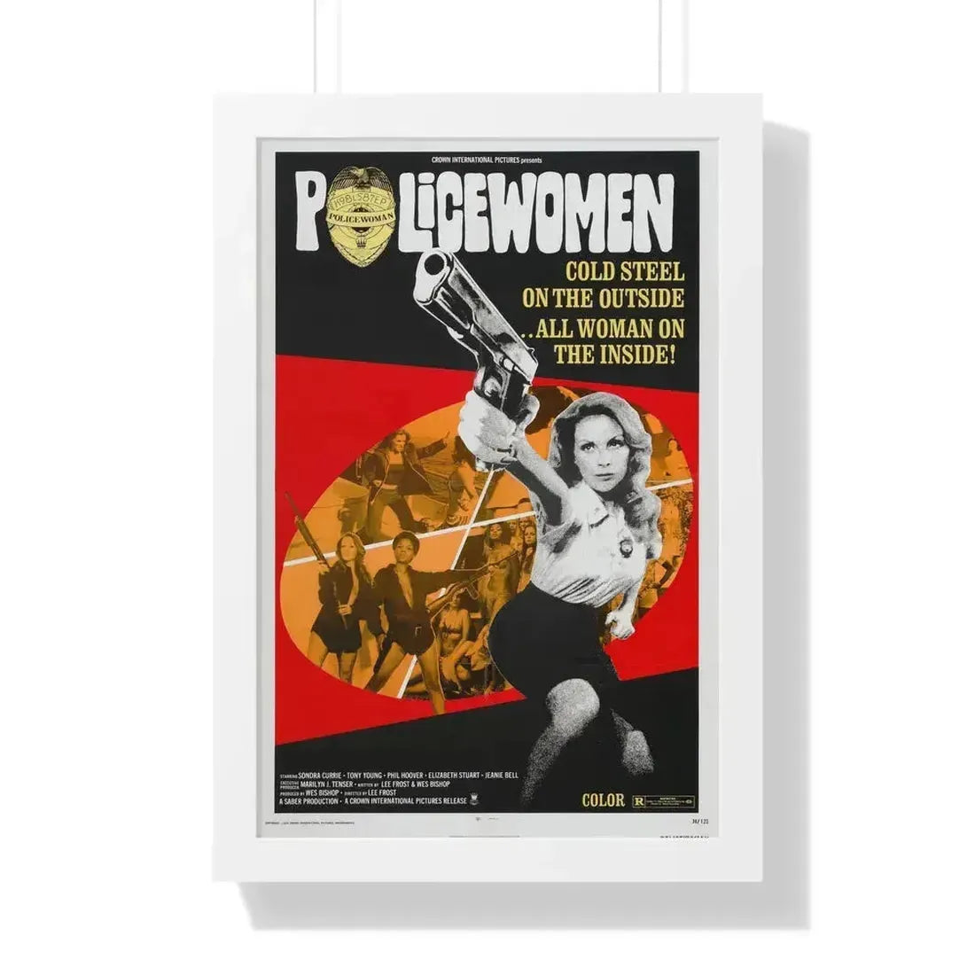 POLICEWOMAN 1974 - Framed Movie Poster 16″ x 24″ White - The Sticker Space