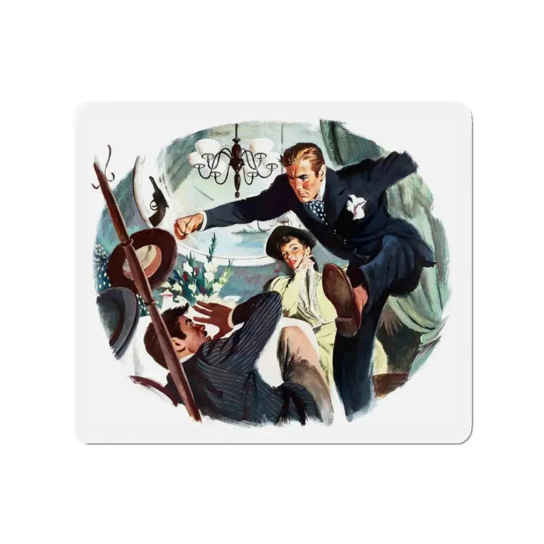 Politico, Story Illustration (Saturday Evening Post, c. 1950s) (Magazine Illustration) Refrigerator Magnet 3 Inch Die-Cut - The Sticker Space