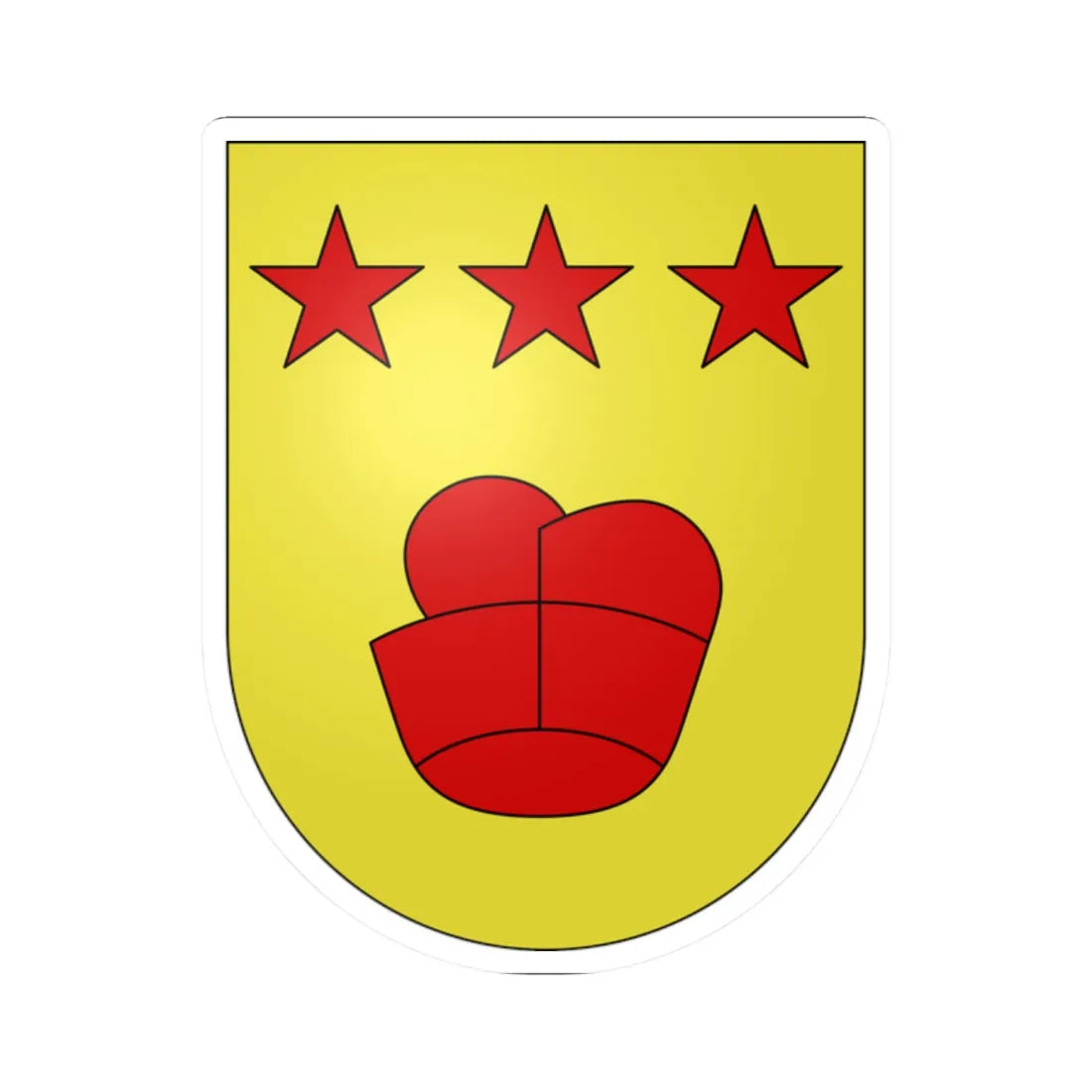 Pollegio-coat of arms (Switzerland) (Coat of Arms) STICKER Vinyl Kiss-Cut Decal 2 Inch White - The Sticker Space