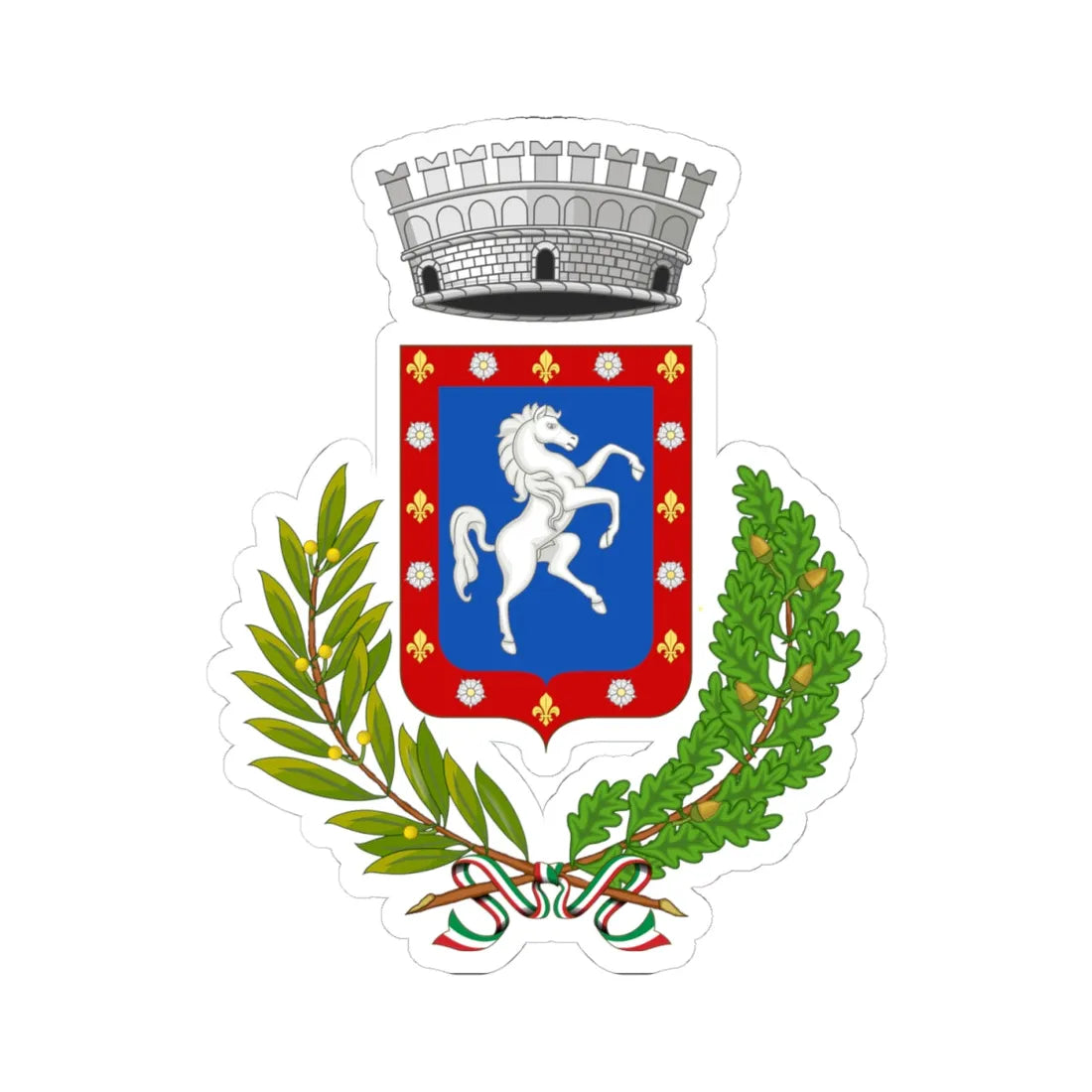 Pollein-Stemma (Italy) (Coat of Arms) STICKER Vinyl Kiss-Cut Decal 4 Inch White - The Sticker Space