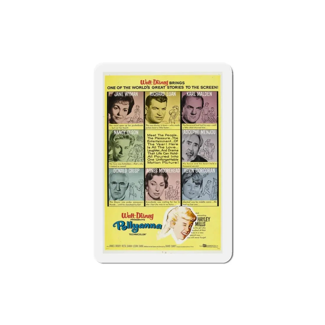 Pollyanna 1960 Movie Poster Refrigerator Magnet - The Sticker Space