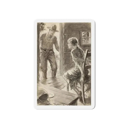 Pollyanna's Western Adventure, story illustration (Magazine Illustration) Refrigerator Magnet 5 Inch Die-Cut - The Sticker Space