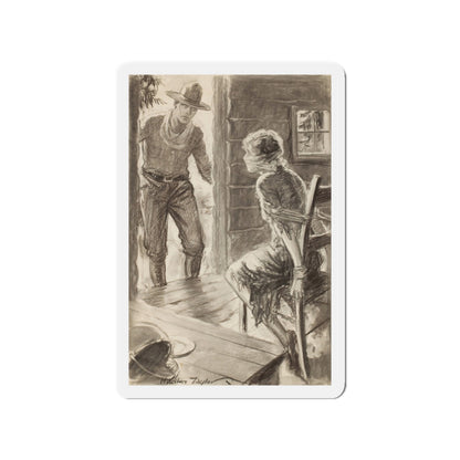 Pollyanna's Western Adventure, story illustration (Magazine Illustration) Refrigerator Magnet-3" x 3"-The Sticker Space