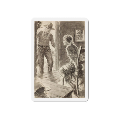 Pollyanna's Western Adventure, story illustration (Magazine Illustration) Refrigerator Magnet-5" x 5"-The Sticker Space