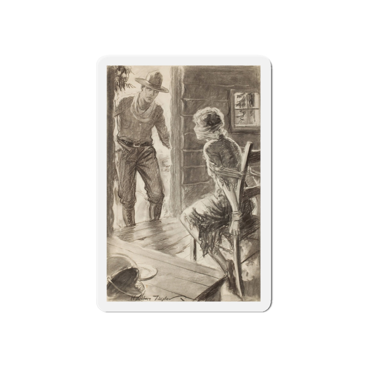 Pollyanna's Western Adventure, story illustration (Magazine Illustration) Refrigerator Magnet-6 × 6"-The Sticker Space