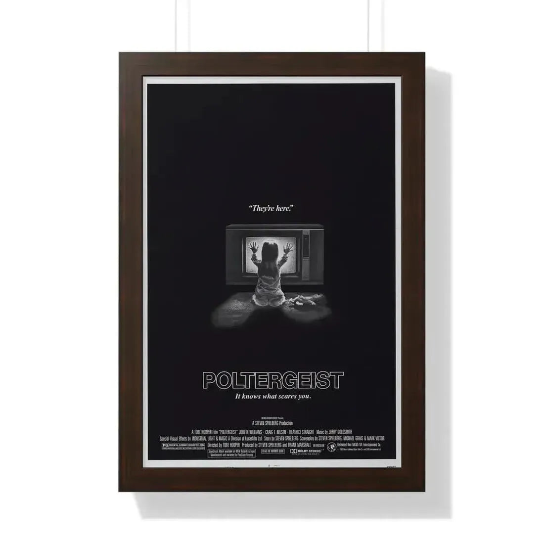 POLTERGEIST 1982 - Framed Movie Poster 16″ x 24″ Walnut - The Sticker Space