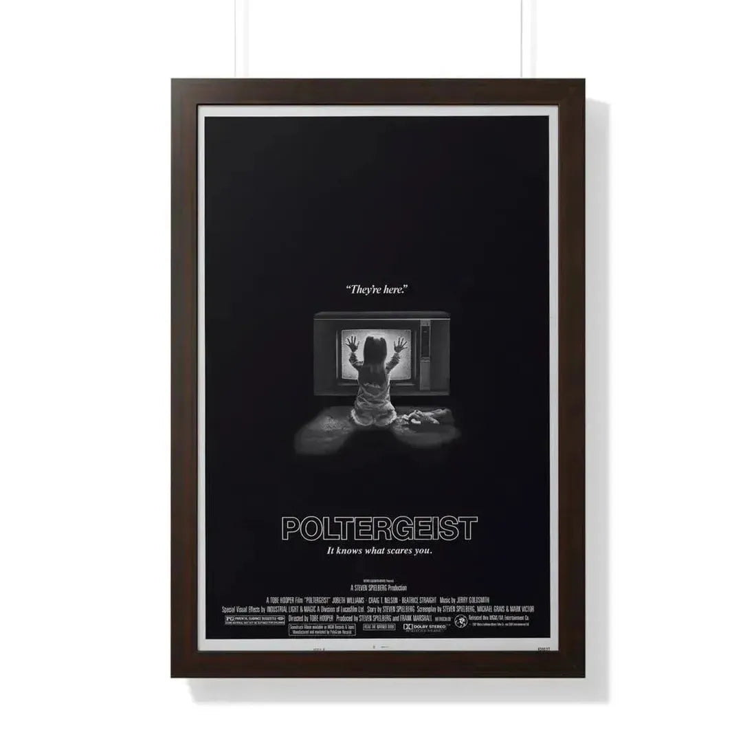 POLTERGEIST 1982 - Framed Movie Poster 20" x 30" Walnut - The Sticker Space