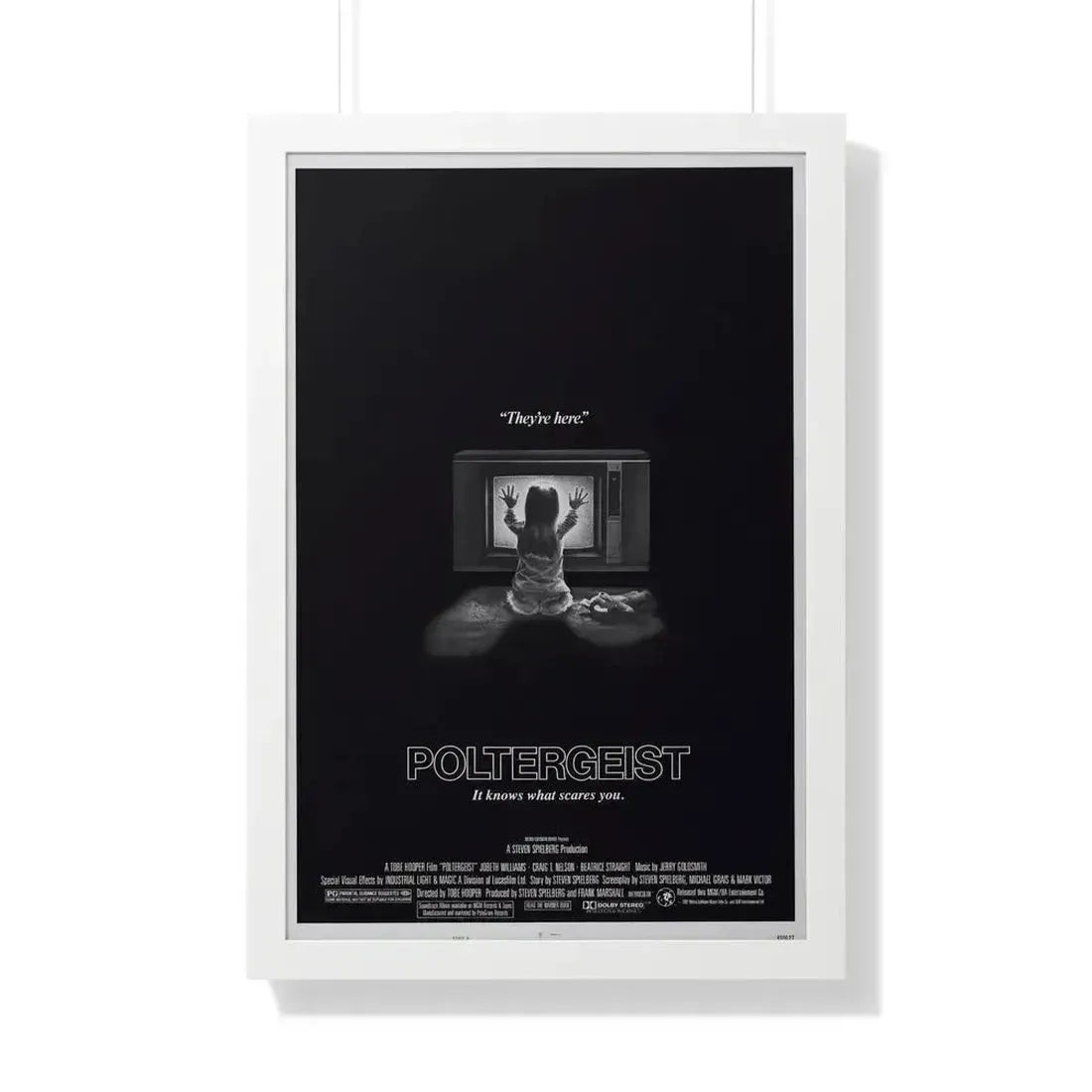POLTERGEIST 1982 - Framed Movie Poster 20" x 30" White - The Sticker Space