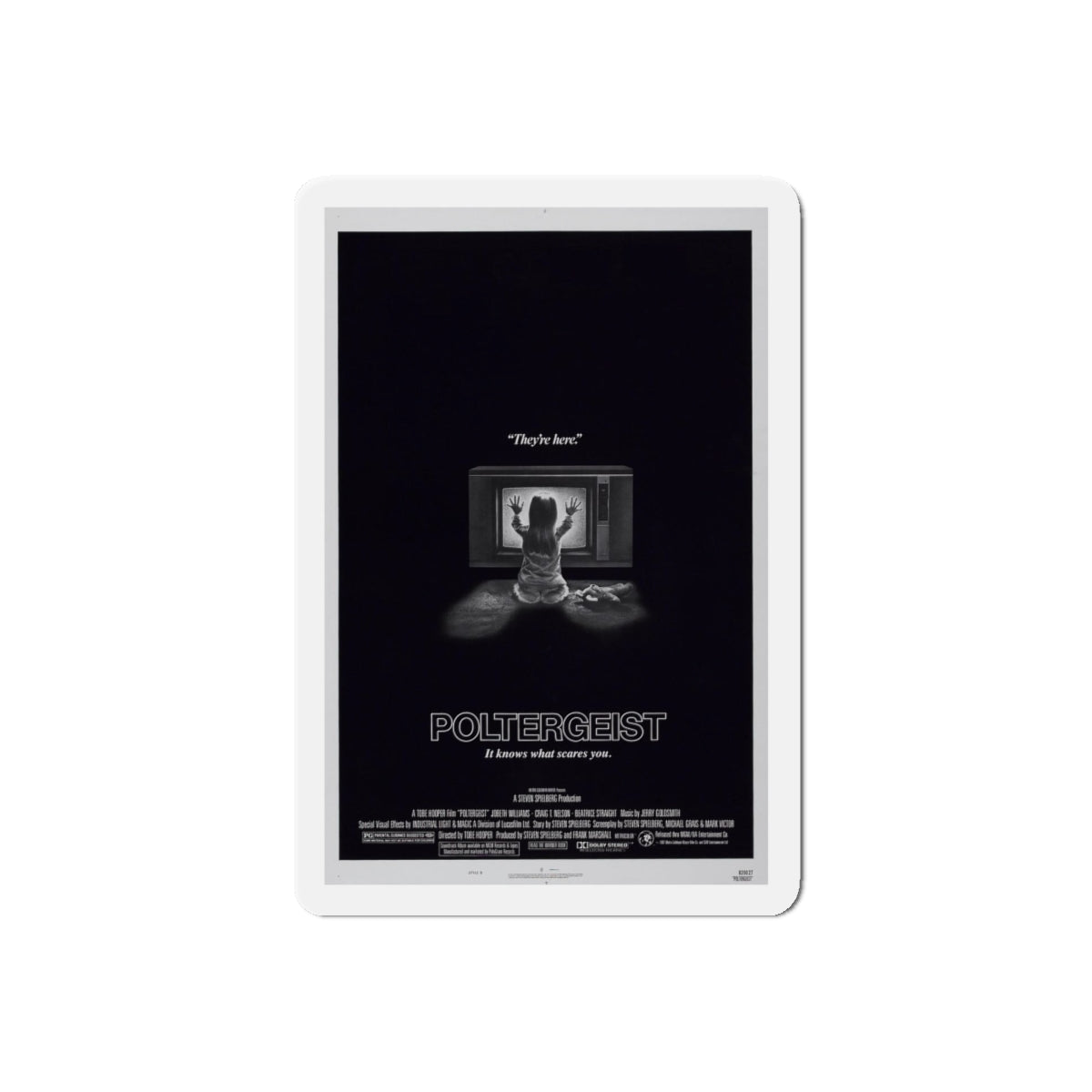 POLTERGEIST 1982 Movie Poster - Refrigerator Magnet-5" x 5"-Die-Cut-1 pc-The Sticker Space