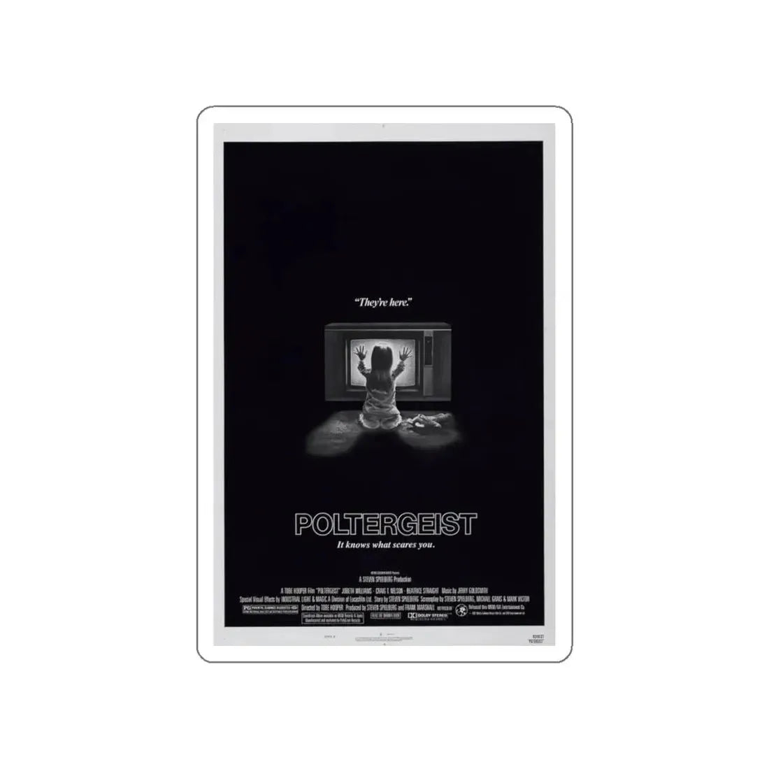 POLTERGEIST 1982 Movie Poster STICKER Vinyl Die-Cut Decal - The Sticker Space