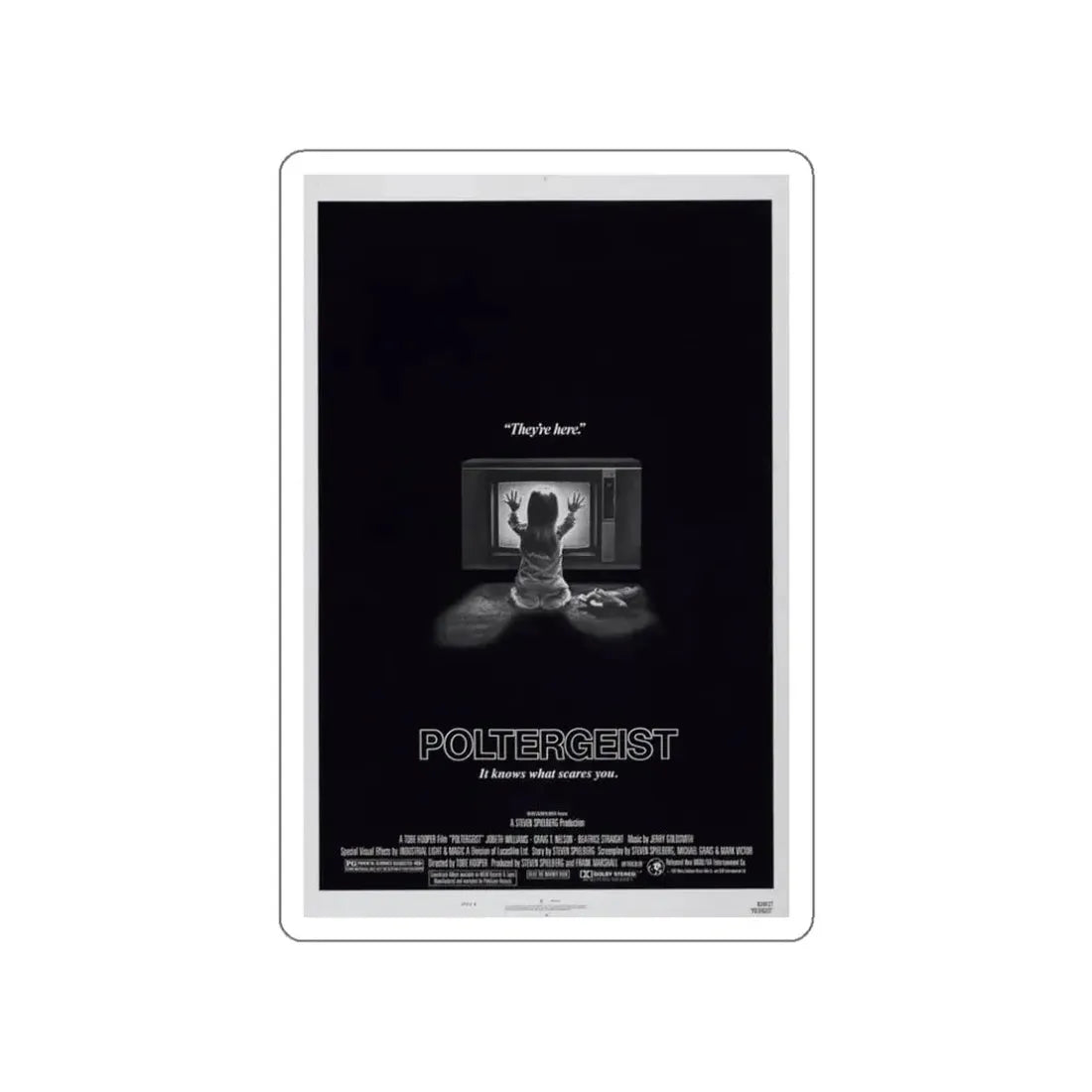 POLTERGEIST 1982 Movie Poster STICKER Vinyl Die-Cut Decal - The Sticker Space