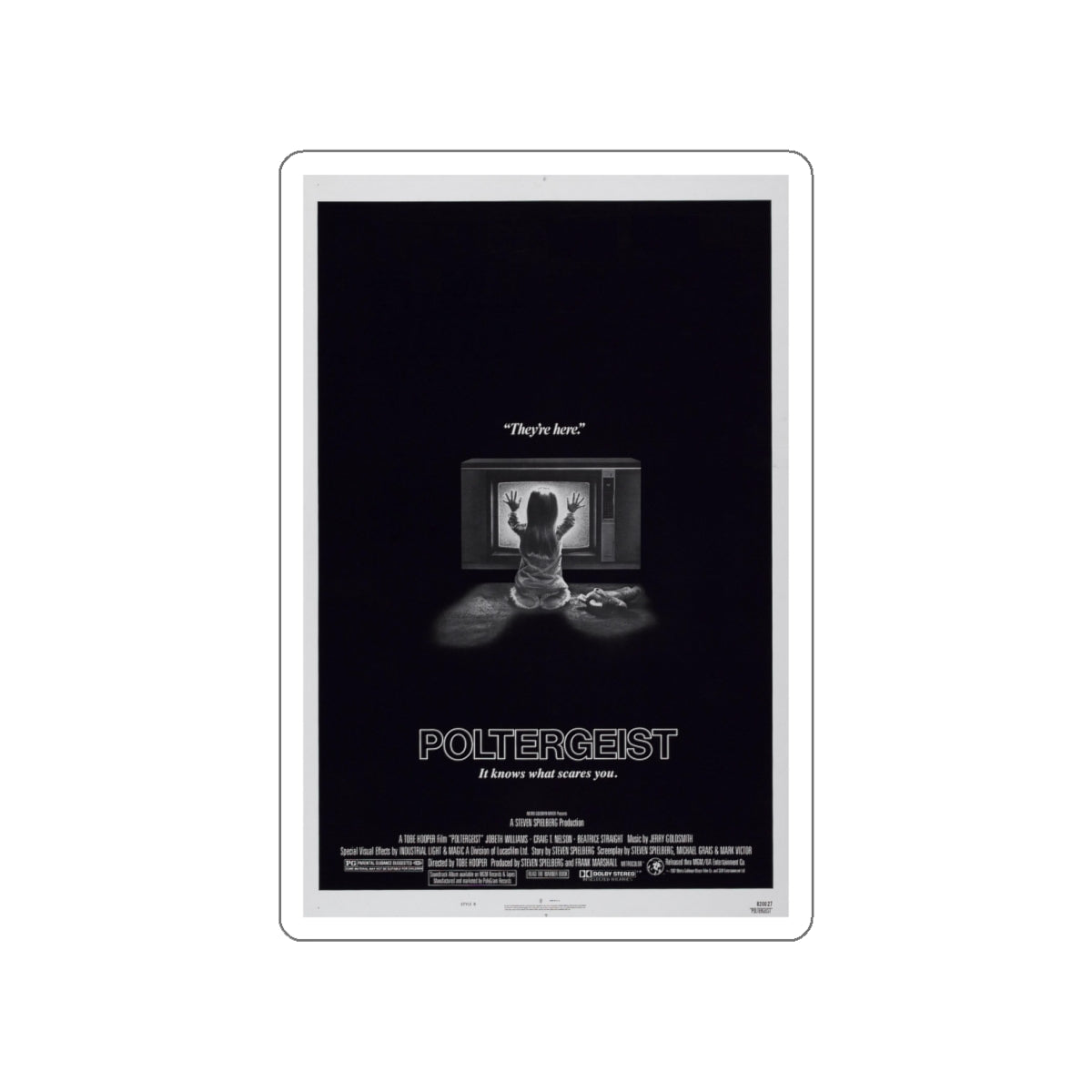 POLTERGEIST 1982 Movie Poster STICKER Vinyl Die-Cut Decal-White-The Sticker Space