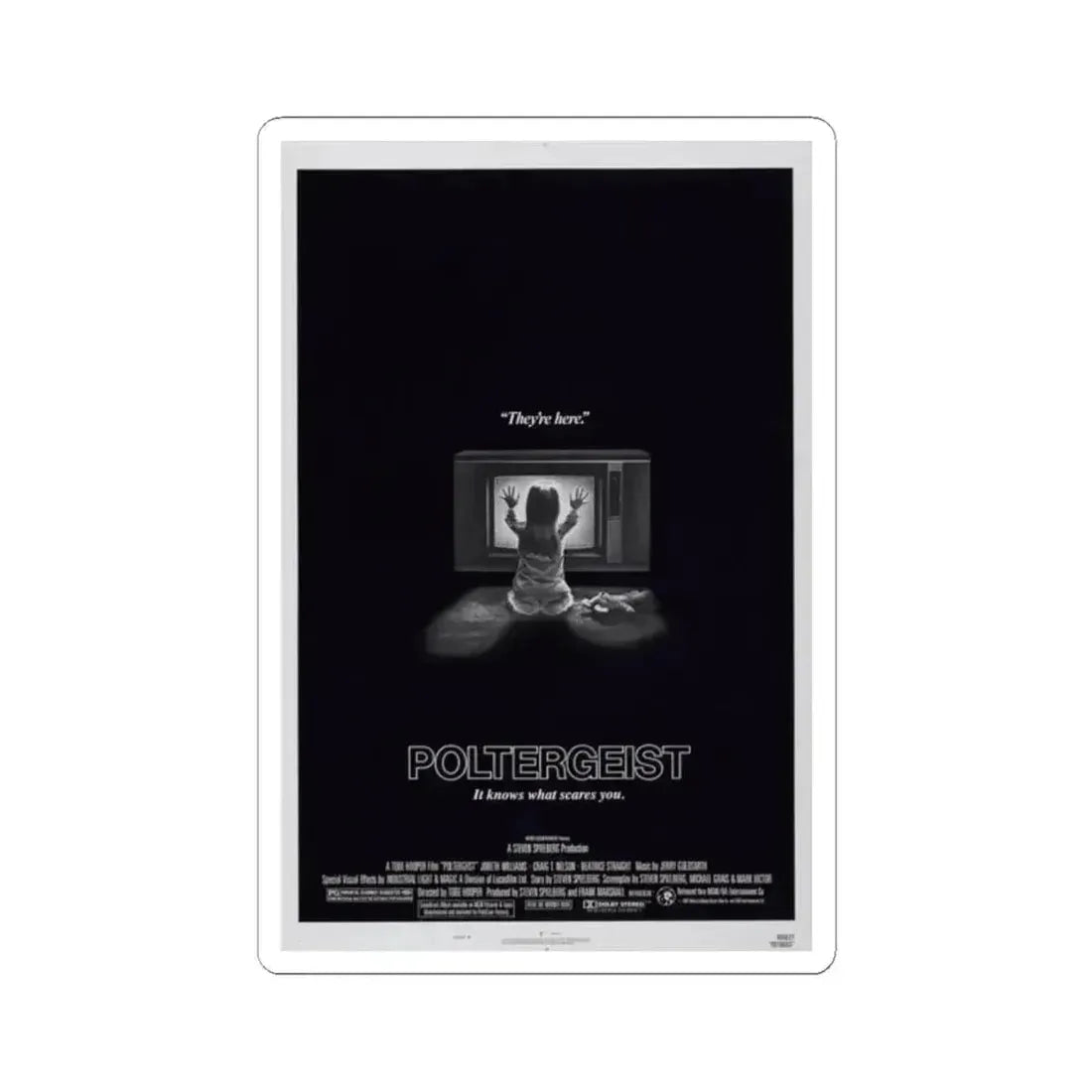 POLTERGEIST 1982 Movie Poster - STICKER Vinyl Kiss-Cut Decal 2 Inch White - The Sticker Space
